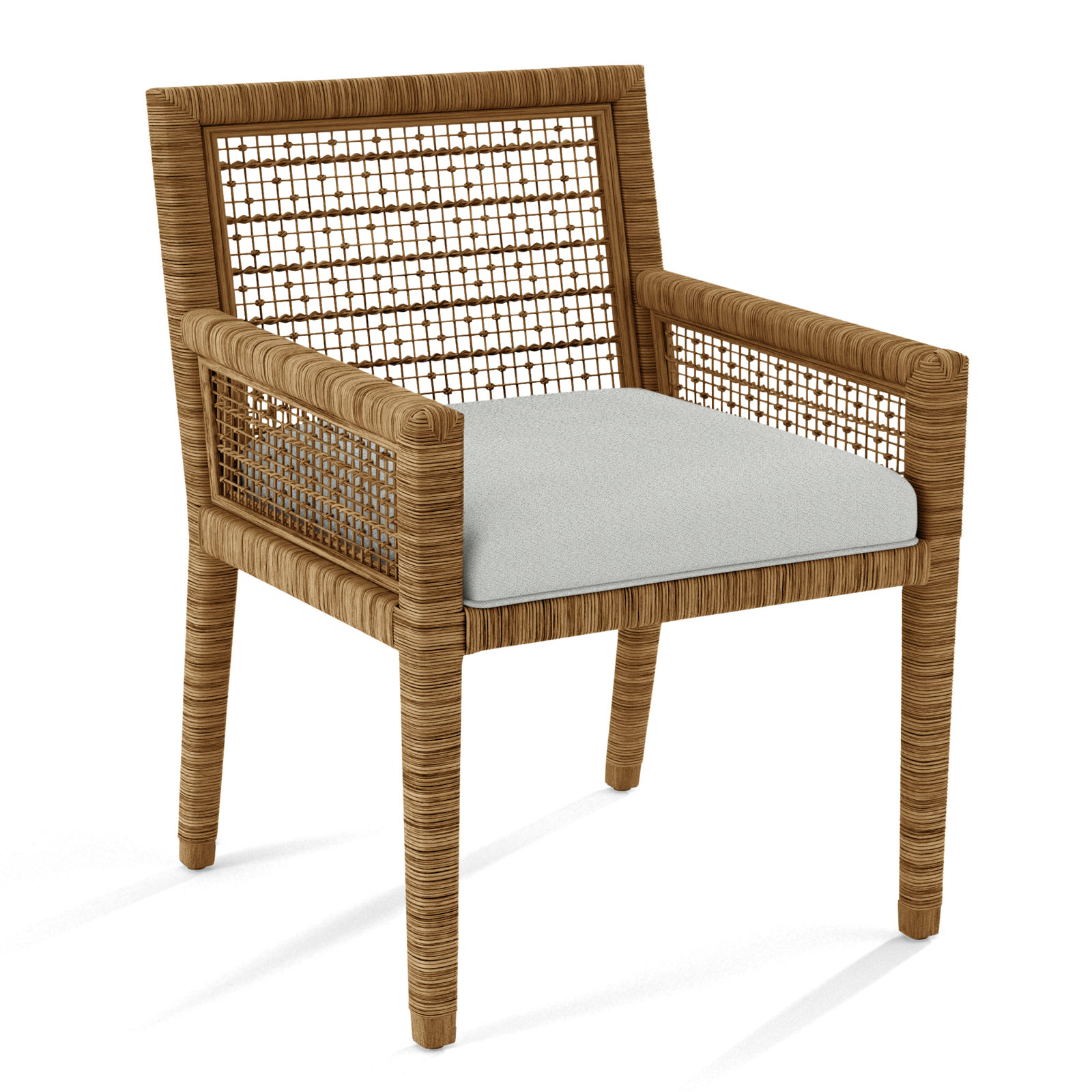 Glinda Dining Armchair, Honey, Gray Sugar Performance; 0863-84