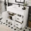 Freestanding Standard Single Vanity Bathroom Vanity With Faux Marble Top