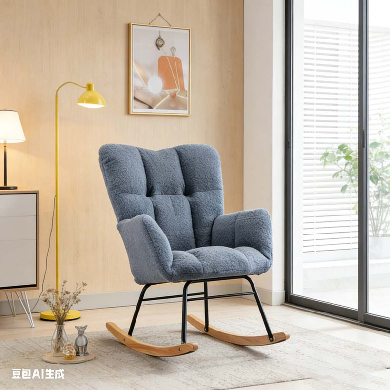 Chaise berçante Teddy, Bleu clair