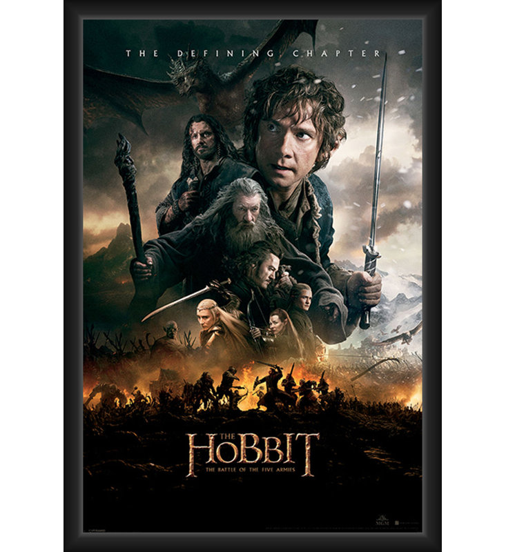 «ACHETER DE L'ART POUR MOINS» - Hobbit sous licence officielle - Le chapître définissant - Affiche d'art encadrée - 24 x 36 po - Cadre en bois d'ingénierie robuste avec verre plexi - prêt à être accroché
