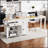 74.5 Inch Extendable Kitchen Island With Dining Table, Rolling Cart On Wheels, Spice Rack, 2 Drawers, And 4 Door Cabinet For Versatile Storage And Functionality-321902581