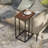 Farmhouse  C Shaped Couch End Table With Burl Finish Top-1872400109