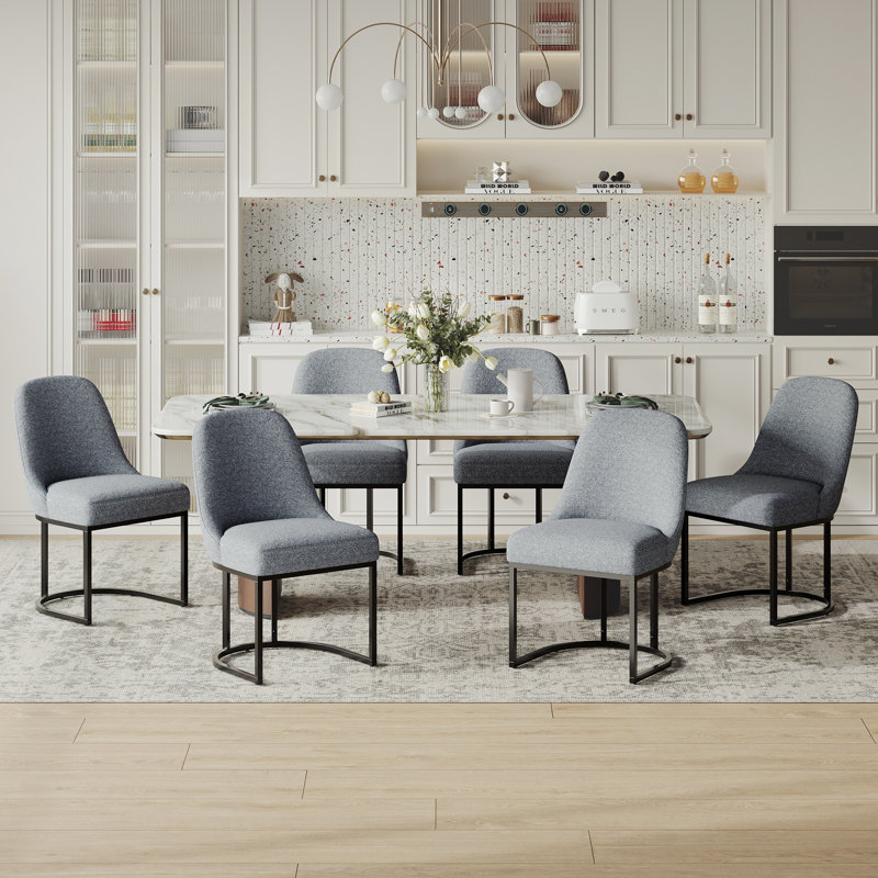Chaise de salle à manger rembourrée Modern, Gris