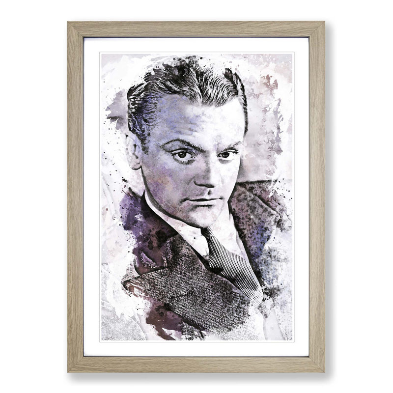 James Cagney in Abstract - Picture Frame Graphic Art Print, 48cm H x 36cm W x 2cm D, Oak Framed