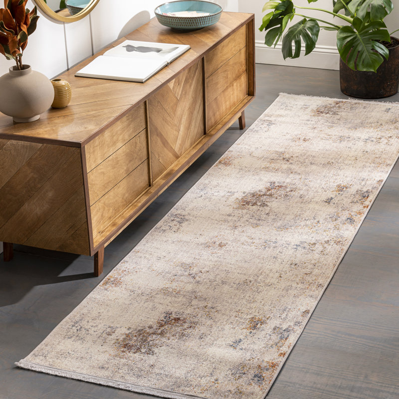 Tapis abstrait tissé à la machine Chizoba, Rectangle 2 pi x 2 pi 11 po
