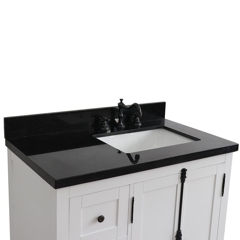 Ensemble de meuble-lavabo simple 37 po Calsbeck, Noir galaxie, Glacier cendré
