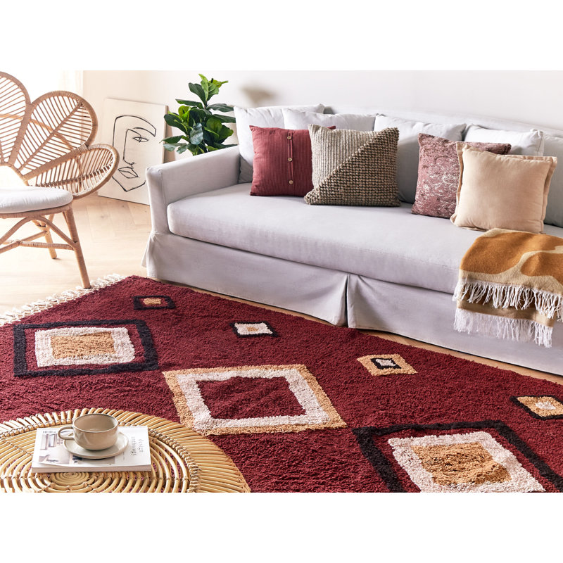 Mcgahey Geometric Cotton Hand Woven Area Rug, Rectangle 160 x 230cm