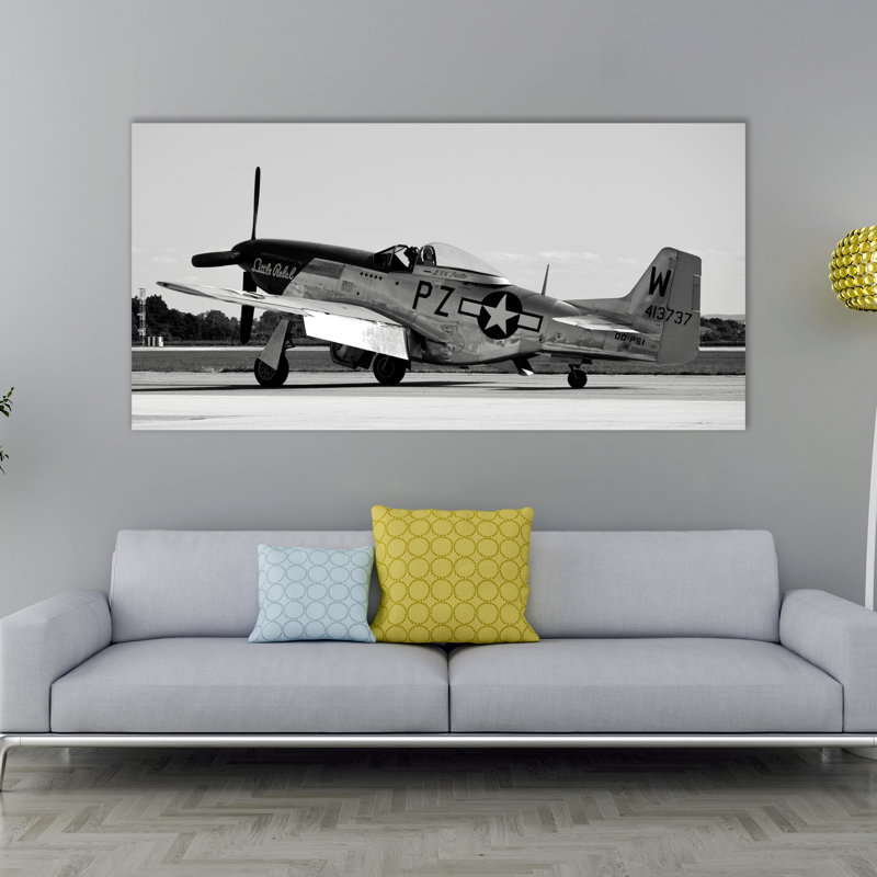 P-51 Mustang Fighter Plane, impression sur toile, P-51, H 24 po x l 48 po