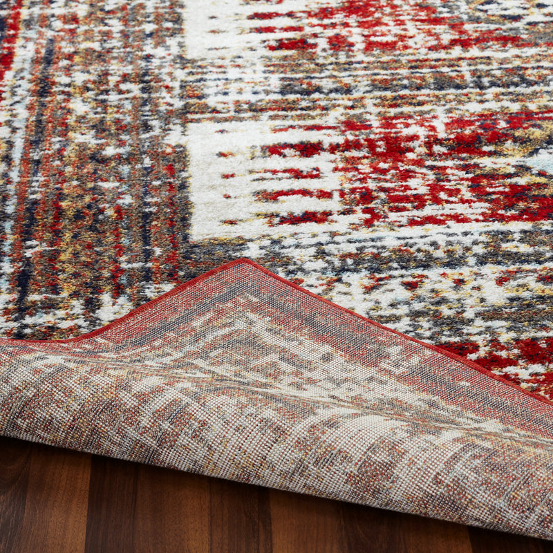 Decker Southwestern Area Rug in Red, Rectangle 9'3" x 13'