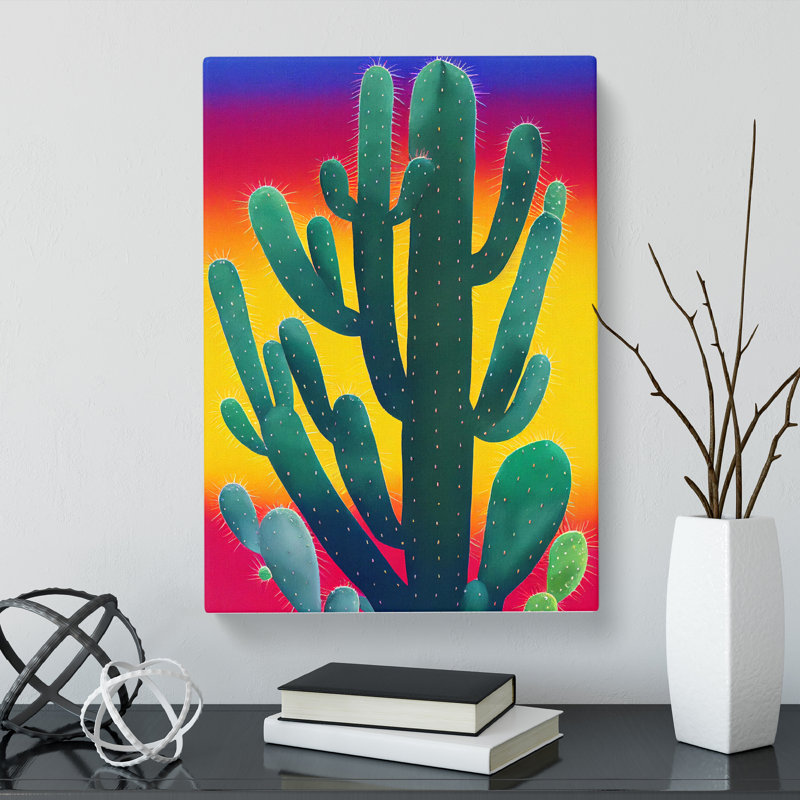 Colourful Cactus Cacti Vol.2 - Wrapped Canvas, 60cm H x 40cm W x 3cm D
