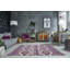 Tapis ivoire / mauve à motif abstrait Lindgren-26309472