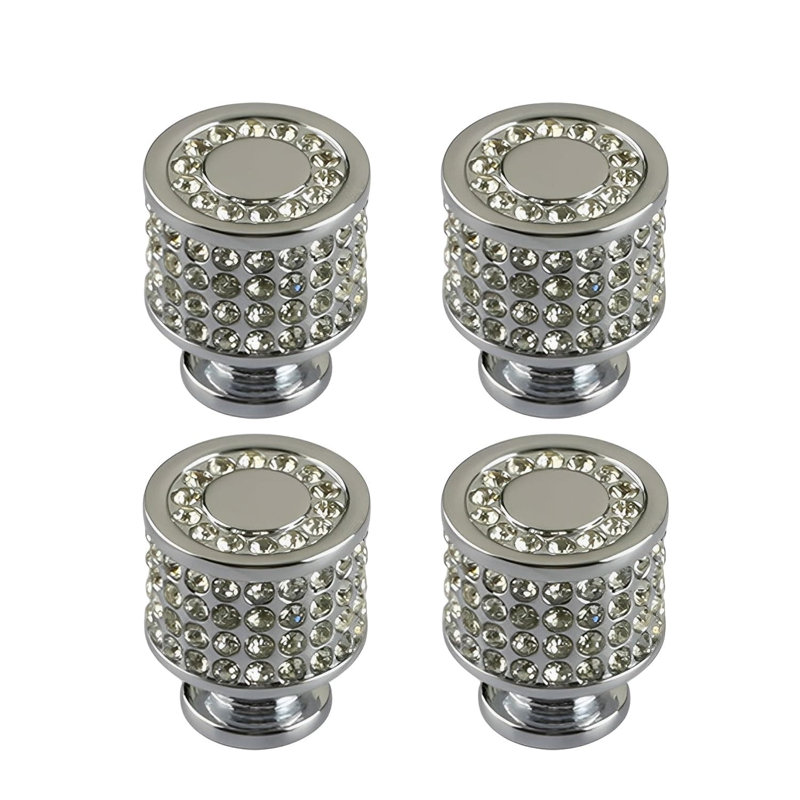 Boutons et poignées de tiroir en cristal, poignées de tiroir en strass avec base en alliage de zinc, quincaillerie minimaliste moderne pour une installation facile