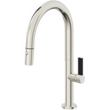 Pull-Down Kitchen Faucet With Button Sprayer - Low Arc Spout