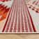 Orange Red Aztec Power Loom Area Rug