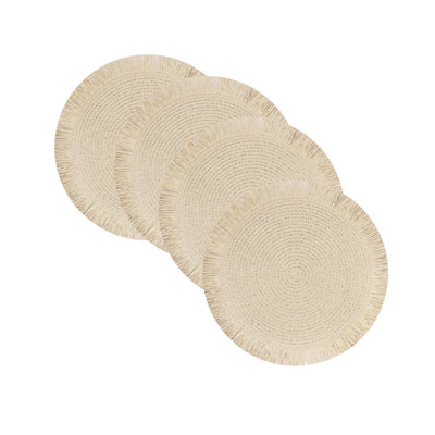 15" Round Woven Placemats, Set Of 4
