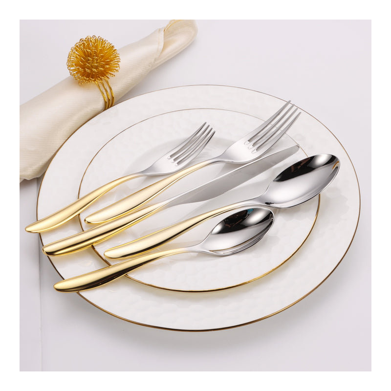 20 Pc Flatware Set Graduating with Wavy Handle