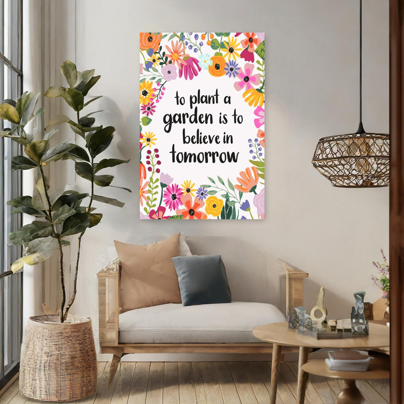 Citation florale inspirante, H 48 po x l 32 po