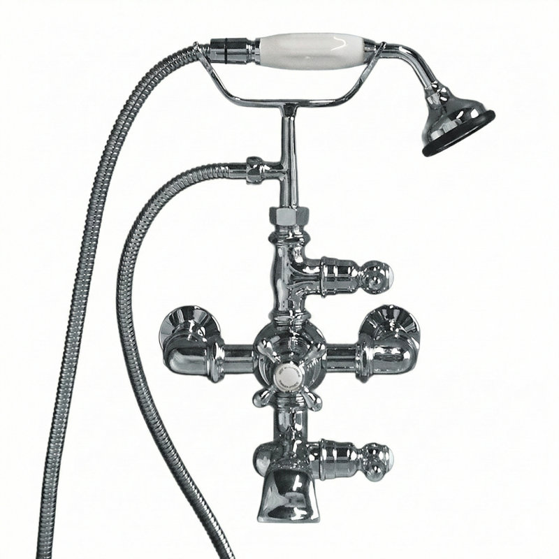 Thermostatic Wall Mount Tub Faucet with Handheld (P0894) by Strom Living, Chrome