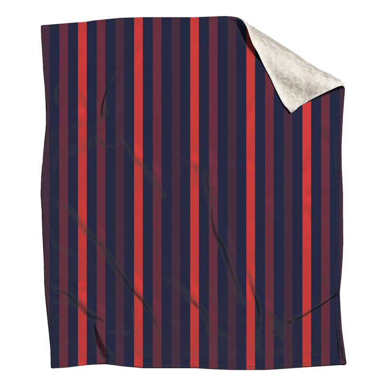 Red Blue Vertical Stripes Blankets, 50in W x 60in H