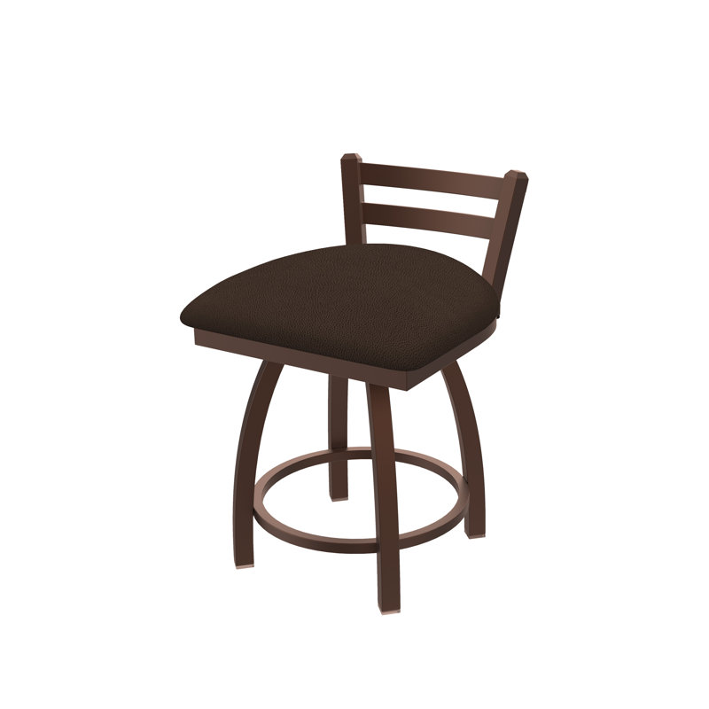 Tabouret de coiffeuse en métal Jackie, Vinyle et café, Bronze