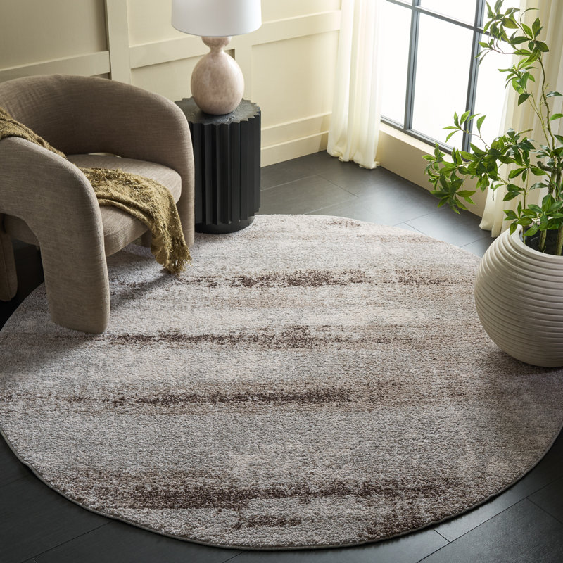 Wave Performance Abstract Indoor Rug, Round 6'7"