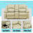 Beige Recycled Leather Loveseat Sofa