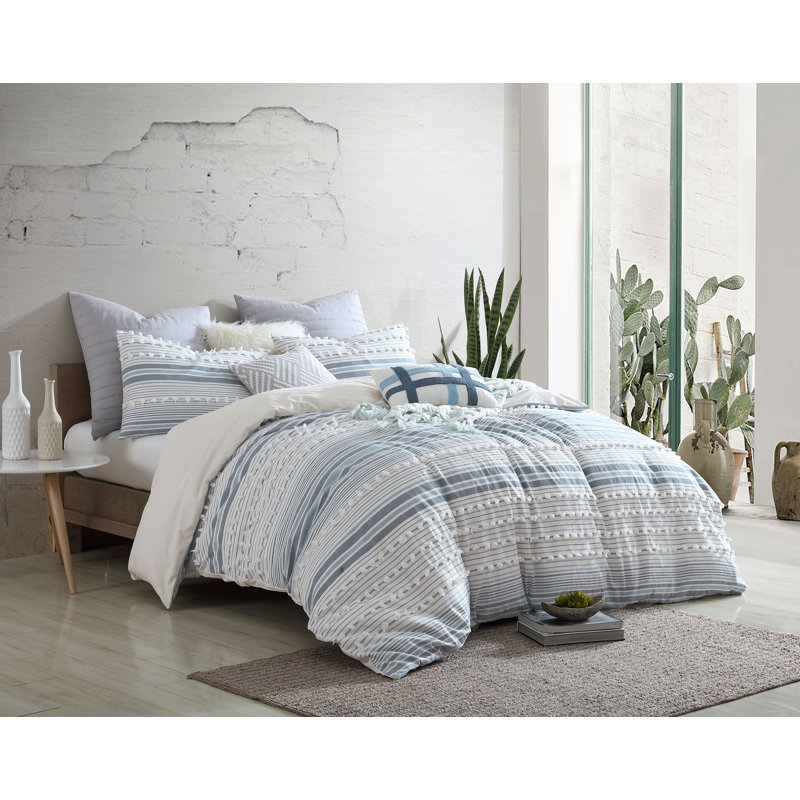 Ensemble d'édredon 5 pièces en jacquard à pinces 3-pièces Swift Home - 2 coussins décoratifs inclus - chaleur toutes saisons, durable, facile d'entretien