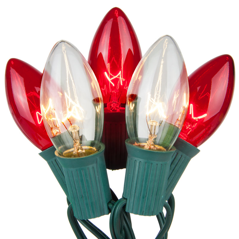 String Lights, 50 Ft., Red/Clear