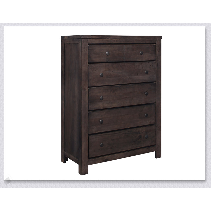 Commode rustique à 5 tiroirs avec beaucoup de rangement et facile à assembler, parfaite pour un décor de maison de campagne moderne.
