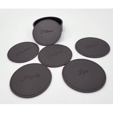 Faux Leather Coasters (6pc) - Living Simply House