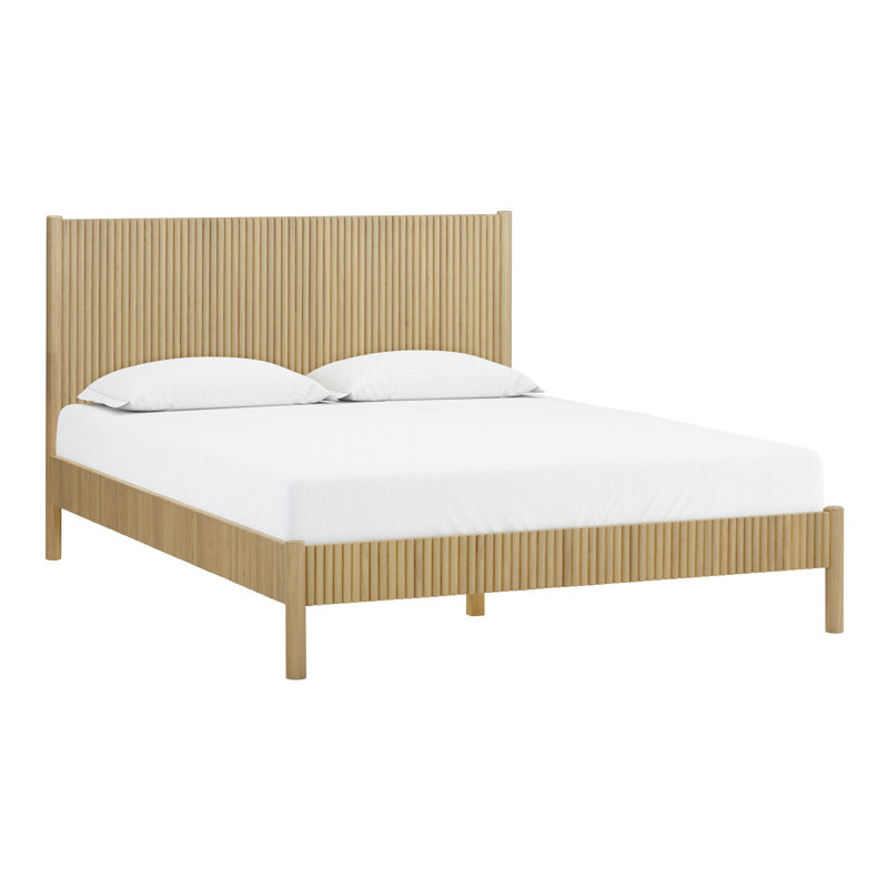 Lit en bois naturel Costillo, Grand
