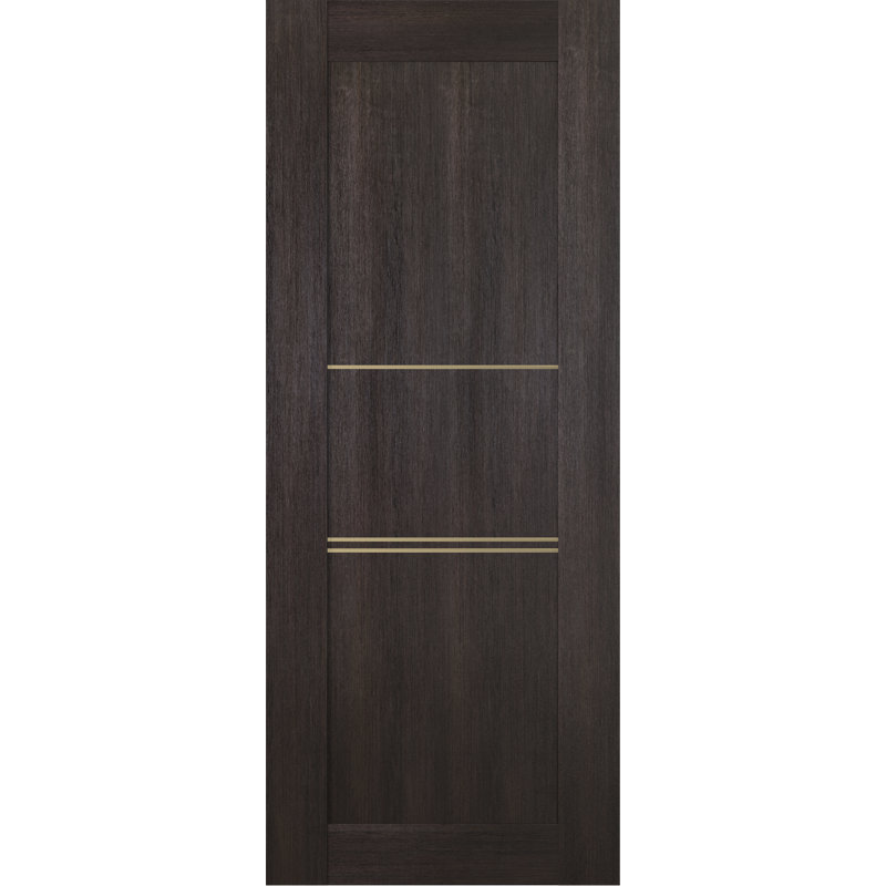 Dalle de porte standard préfabriquée en bois manufacturé 3H Avon 07, 35,88 po x 79,38 po, Noir, noir, noir, noir