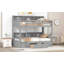 Lit superposé simple avec tablettes intégrées à côté du lit supérieur et inférieur et du tiroir de rangement, gris-377344907