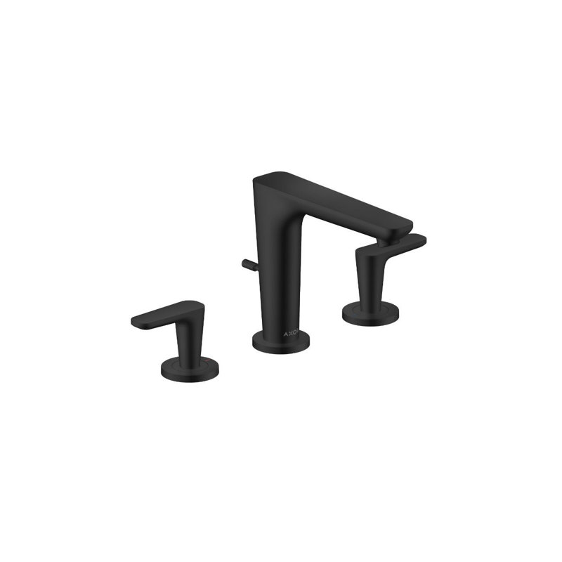 AXOR Citterio C Widespread Faucet 125 With Pop-Up Drain, 1.2 GPM, Matte Black