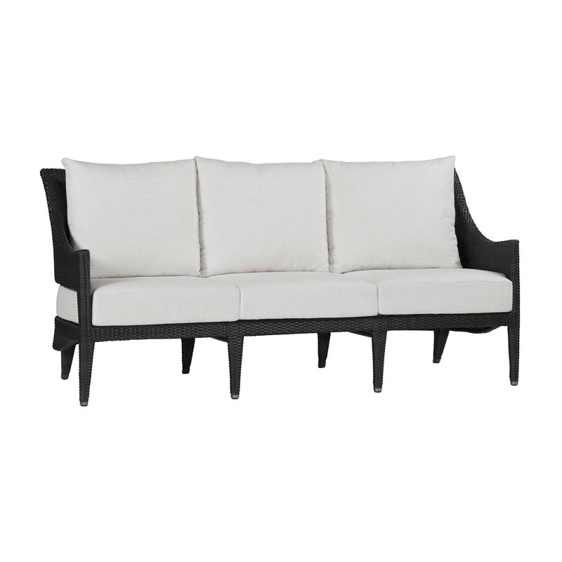 Athena Patio Sofa with Cushions, Black Walnut, Linen Navy