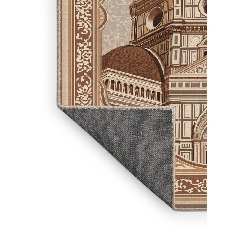 Tapis beige moelleux et doux à motif oriental beige et brun Duec, 6 X 9