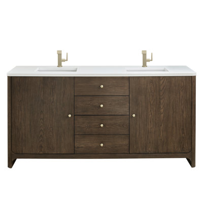Gracyn 71.75'' Double Bathroom Vanity with Quartz Top