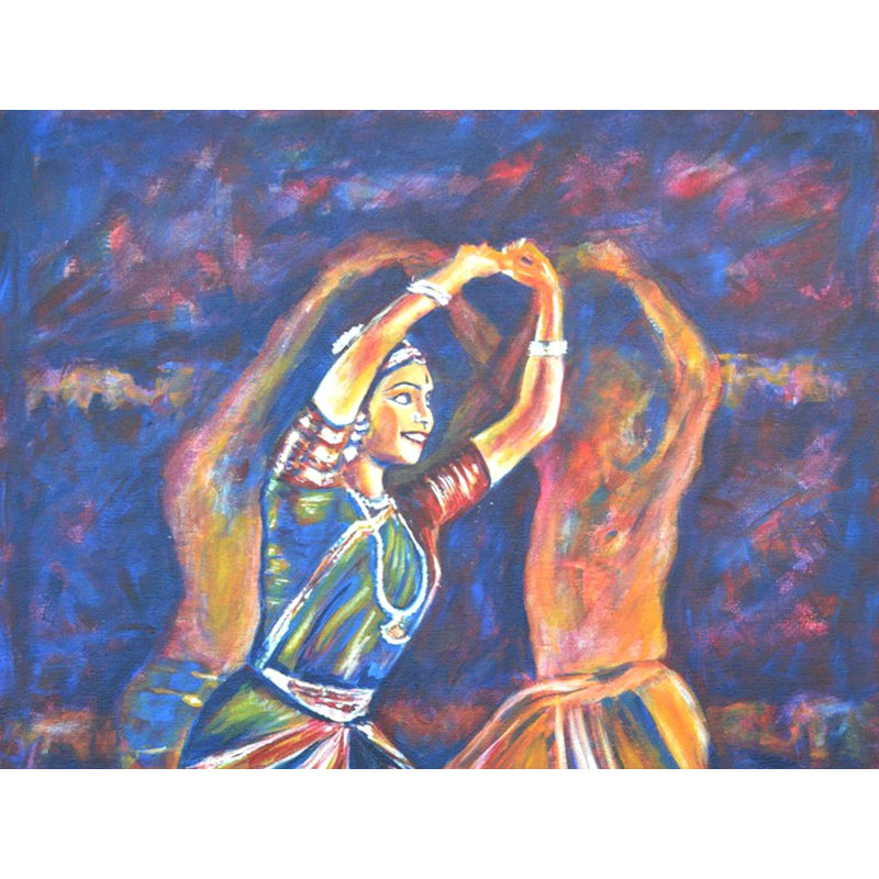 Danse indienne de la culture Bharathaatyam | Acrylique sur toile | Par Usha Shantharam
