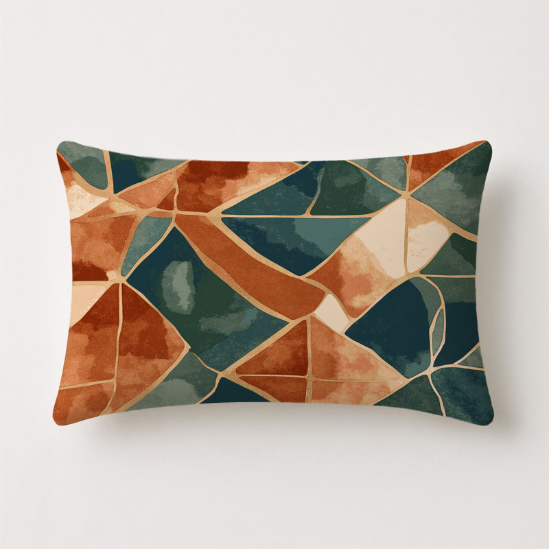 Ochre Outlines Indoor And Outdoor Throw Pillow, Rectangle 20"H x 14"W