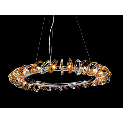 20 - Light Waggon Wheel Chandelier