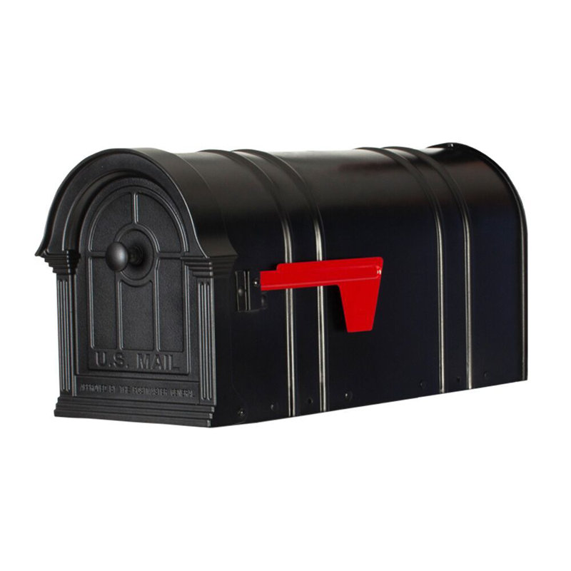 Manchester Metal Post Mounted Mailbox, Black