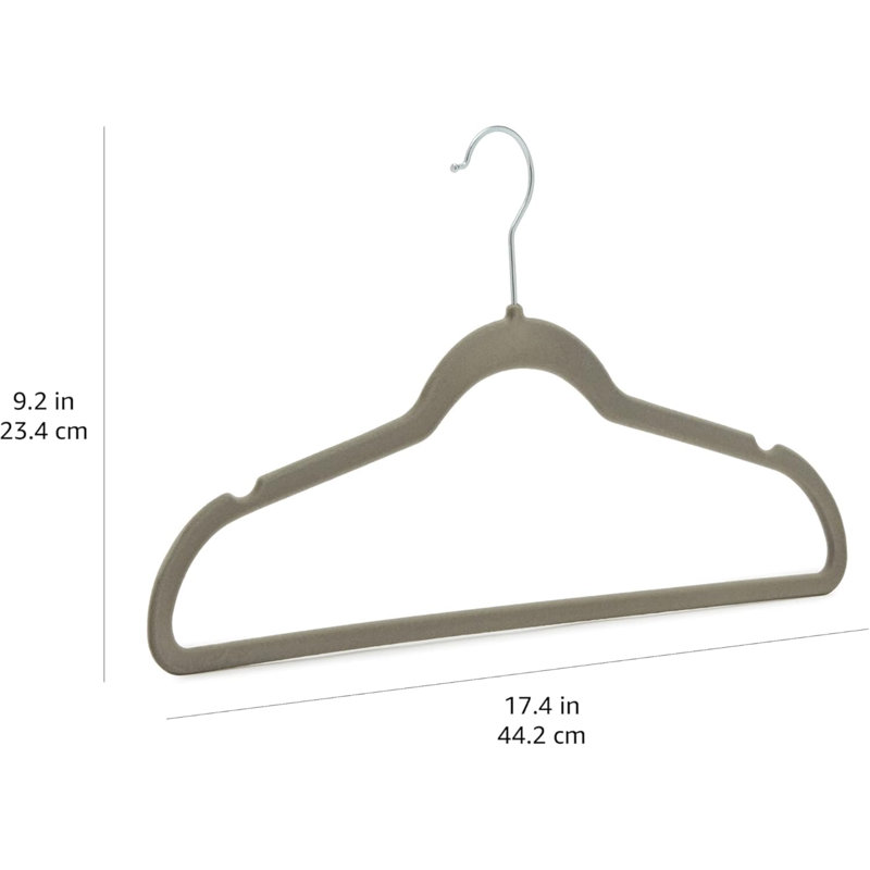Cintre mince, en velours et antidérapant, Gris/argent, 50