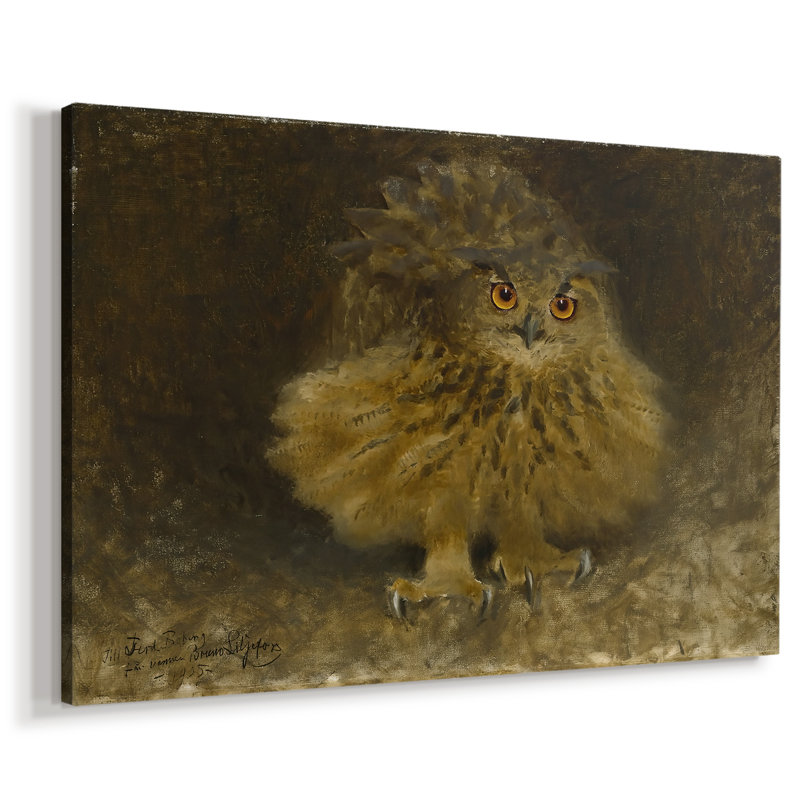 Hibou grand-duc (Berguv) - Brun Lilofors - Toile tendue avec châssis - 1895, 32 x 48