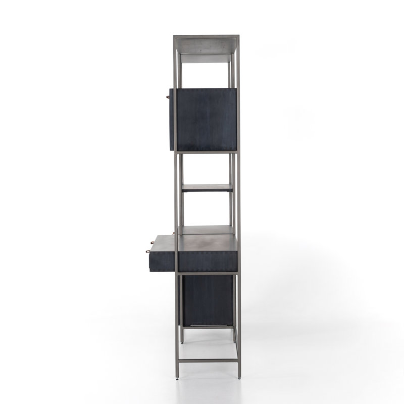Trey Modular Bookcase Wall Desk, Black