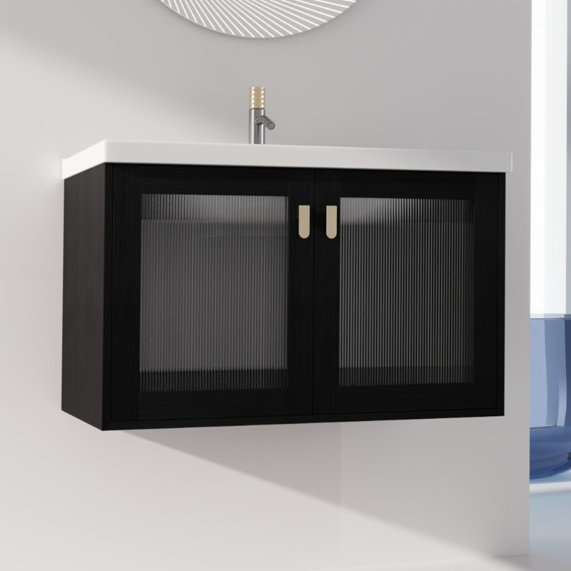 Meuble-lavabo simple 31,9 po avec plateau en céramique Sturrock