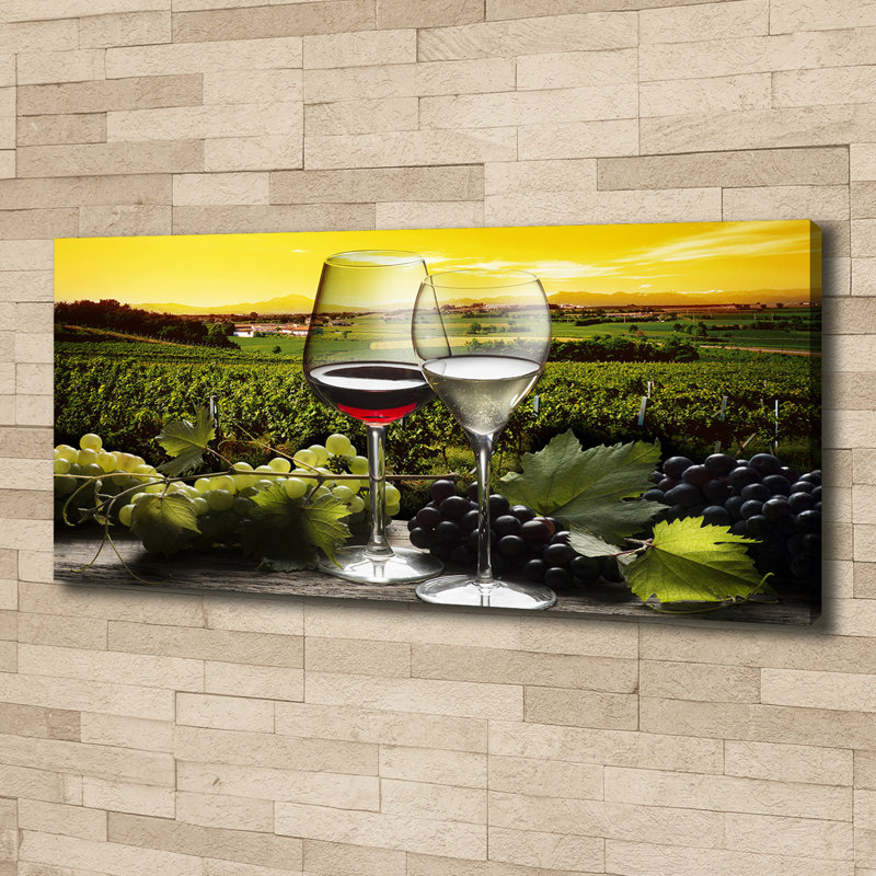 Wine and grapes 1 Piece Wall Art on Canvas