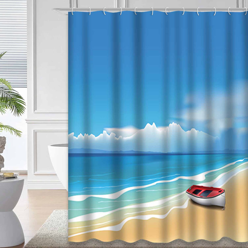 Rideau de douche imperméable avec 12 crochets Coastal Boat, L 72 po x l 84 po