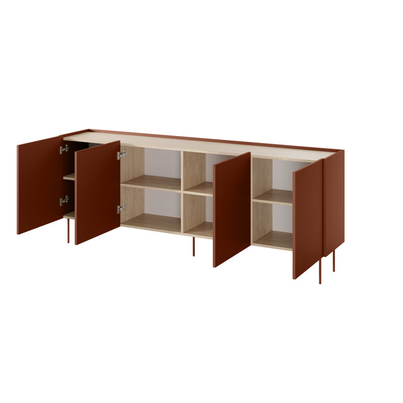 Catela 220cm Sideboard, Ceramic Red