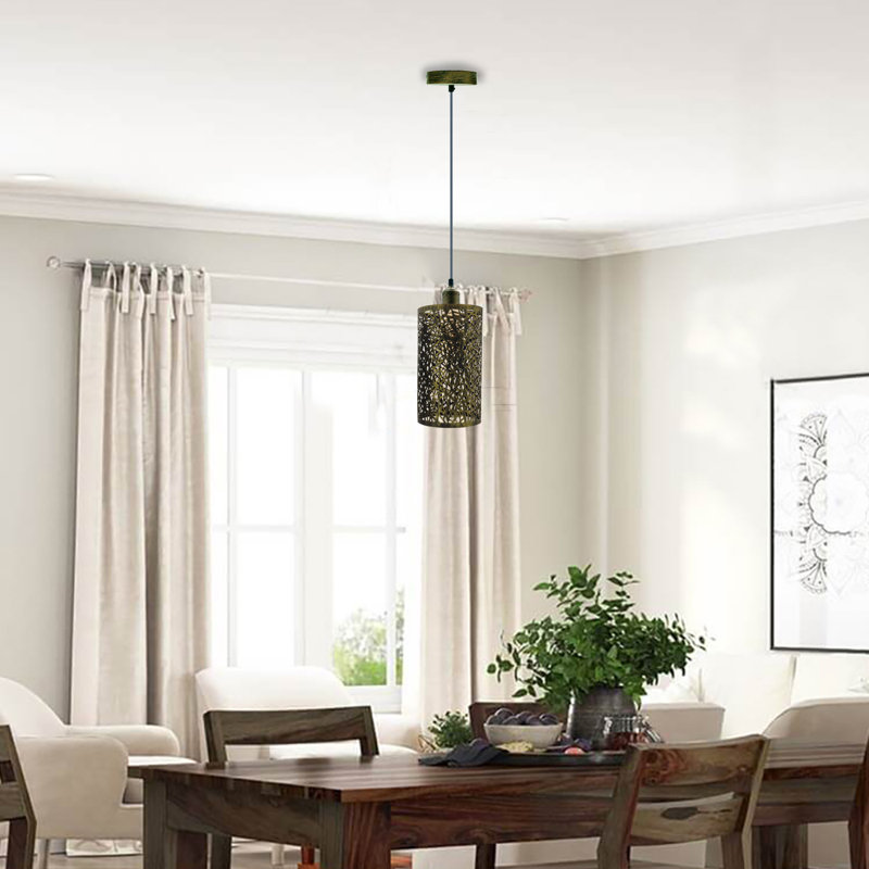 Prestwick 1 - Light Drum Pendant, Brushed Brass, 122" H x 11" W x 11" D