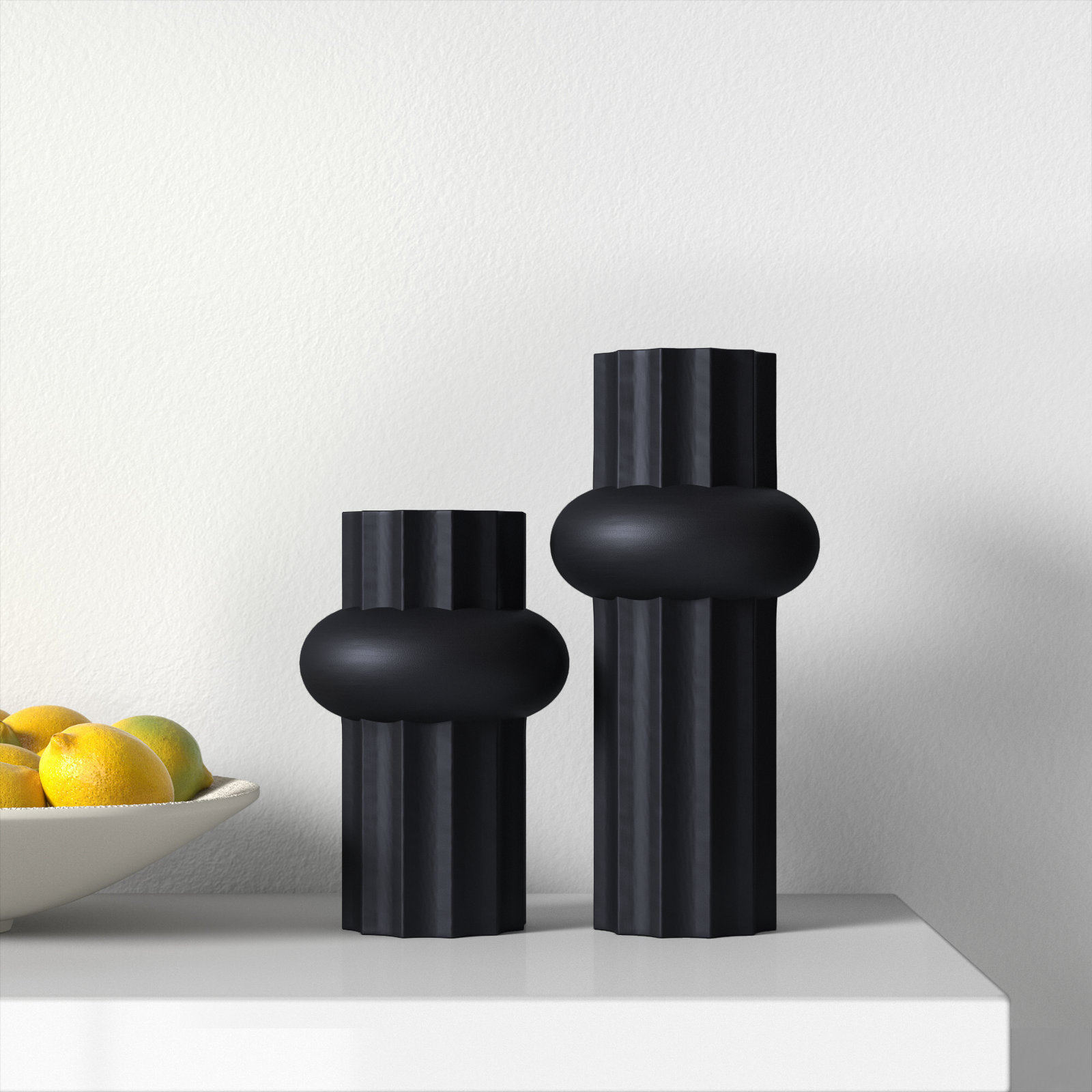 Keita Handmade Ceramic Table Vase, Antique Black